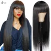 Syntetiska peruker Uwigs Highlight Wig Human Hair Wigs With Bangs Bone Straight Human Hair Wig Full Machine Wigs Ginger Orange 250 Density Spets Wig 231012