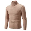Men s Sweaters Turtleneck Sweater Casual Knitted Warm Fitness Men Pullovers Tops 231012