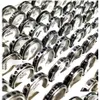 Band Rings 50Pcs Mtistyles Mix Rotating Stainless Steel Spin Rings Men Women Spinner Ring Whole Rotate Band Finger Party Jewelry480054 Dhiqm