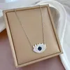 Colares de pingente de aço inoxidável água ondulação cílios turquia olho senhoras colar bijoux acier inoxidável femme moederdag ketting