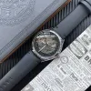 2023 Neue Luxus-Herrenuhren mit drei Stichen Durchmesser, automatische mechanische Uhr, hochwertige europäische Top-Marken-Armbanduhr, Lederarmband, ausgehöhlter Stil