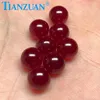 Loose Gemstones 2mm To 6mm Synthetic Corundum Ruby Red Color Ball Sphere Shape Stone Beads Without Hole