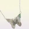 or argent or rose 3 couleurs coloré beau collier papillon style bohème 925 argent sterling pavé cz turquoise mode 1277333