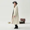 Kvinnorjackor Leorlax Original Design Round Neck Lantern Sleeve Loose Jacquard Cotton Linen Long Coat Japanese Simple Autumn and Winter Women 231011