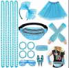 Party Supplies 1980s Prom 80s Necklace Headband Gloves Knee Pads Bracelet Glasses Set Dress Up For Girls Costume Accessories