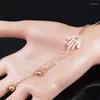 Pendant Necklaces Hamsa Hand Zircon Copper Stainless Steel Tassel Necklace Women Rose Gold Color Statement Jewelry Colar NC32S02
