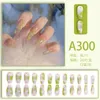 False Nails Fresh And Simple Style Nail Art Stickers Long Ice Transparent Green Halo Removable Wear Clips