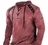 T-shirts personnalisés Polos 021 Couture noire et rouge Bandage à capuche à capuche à capuche pour hommes 3D impression numérique à capuche pull ample manteau à manches longues