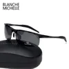 Оправа для солнцезащитных очков Высокое качество Сверхлегкие алюминиево-магниевые спортивные солнцезащитные очки Поляризованные мужские UV400 Прямоугольные золотые солнцезащитные очки для вождения на открытом воздухе 231012