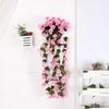 Dekorative Blumen 1 Blumenstrauß Violett Künstliche Wandbehangpflanzen Girlande Ranken Korb Gefälschte Laubblume Orchidee Hochzeit EL Home Decor