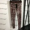 Pantalon legging léopard classique pour femme, Slim, taille élastique, pantalon de styliste, lettres tissées, barboteuse pour filles