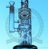 Bong in vetro colorato da 15 pollici narghilè dab rig unico tubo per fumare acqua in vetro con soffione doccia con funzione blu e banger al quarzo