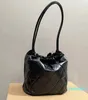 Dermis/Women Luxury Brand Bag Single Shoulder Underarm Tote Bag Versatile Pure Leather Lacquer Skin Shiny Bread