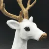 Christmas Toy Supplies Christmas White Reindeer Lifelike Deer Elk Plush Simulation Dolls Miniatures Christmas Decorations for Home Kids gifts R231012