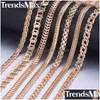 5mm armband för kvinnor flickor 585 Rose Gold Bismark Link Chain Armband Woman Jewelry Party Gifts 18cm 20cm Dhgarden Otyqn