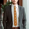 Bow slipsar nordiskt mönster orange slips stripe linjer tryck vintage cool nack för män bröllopsfest krage grafiska slips tillbehör
