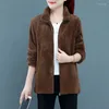 Jaquetas femininas dupla face casaco de lã polar jaqueta curta outono inverno engrossado peludo quente outerwear topos com capuz feminino 4xl