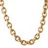 Catene Granny Chic catena da uomo larga 15 mm Gioielli di moda di alta qualità Collana o braccialetto ovale grande O in acciaio inossidabile color oro