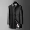 Herrgravrockar Spring Autumn Men Coat Single Breasted Decorative Men's Jacka Polyester Fashion Male Overcoat Office Business Men's Clothing J231012