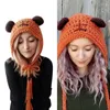 Berets Cartoon Bear Hat Warm Bonnet Po Props Year Thick Winter Adults Kids