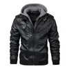 Vestes pour femmes Automne Hiver Coupe-vent Hommes Veste en cuir Manteau chaud PU Biker Veste Manteau avec capuche Mode Casual Veste Mâle Vêtements 231011