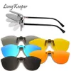 Поляризованные солнцезащитные очки на клипсе, мужские фотохромные очки для водителя автомобиля, очки ночного видения, антивинтажные квадратные 230920