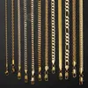 Goldkette für Männer und Frauen, Weizen-Figaro-Seil, kubanische Gliederkette, Gold gefüllt, Edelstahl-Halsketten, männlicher Schmuck, Geschenk, Whole295j