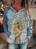 Dameshoodies Natuurlijk landschap Damesmode Hoodie Sweats Vintage meisjesjassen Hoge kwaliteit kleding Dames Sudaderas-knop