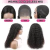 Spetsspår Vattenvåg Glueless peruk Pre-Cut HD Lace Wig 180% PRE-PLOCKED Natural Wave Glueless Curly Human Hair Wigs For Women 231012
