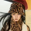 Wide Brim Hats Bucket Hats Fashion Women Bucket Hat Retro Spring Autumn Leopard Print Faux Plush Ladies Sun Hat Velvet Furry Female Fisherman Panama 231011