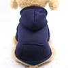 Pull à capuche pour chien avec chapeau en coton pour temps froid avec poche pour chiot et chat - Manteau chaud d'hiver pour petits chiens et chats