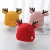 Mignon bois d'élan bébé chapeau épais chaud doux coton tricoté garçon fille chapeaux Bonnet nouveau-né enfant en bas âge cerf oreille chapeaux de noël