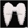 Party Decoration Angel Feather Wings Halloween Christmas Props Stage Performance Show Scene Layout Black Red White Y220610 Drop Deli Dhroe