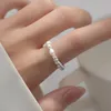 Fedi nuziali Modian Argento sterling 925 Squisita perla barocca Misura regolabile 6-9 Anelli per dita per le donne Gioielli di moda geometrici raffinati 231012