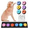 Cão tigelas alimentadores gravação sonora cães botão esteira pet gato falando botão comportamento treinamento conjunto 231011
