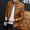 Men's Leather Faux Autumn Winter Stand Collar Loose Casual PU Lether Jacket Male Add Velvet Warm Zipper Coat Men Trend Fashion Cardigan Top Outwear 231012