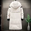 Piumino da uomo caldo spesso uomo piumino d'anatra bianco piumino con cappuccio cappotto invernale maschile casual lungo parka soprabito multitasche da esterno 231011