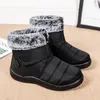 Botas de pele falsa quente impermeável neve mulheres 2023 engrossar pelúcia inverno tornozelo mulher antiderrapante gancho loop algodão acolchoado sapatos