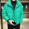 Parka da uomo in piumino invernale caldo tinta unita moda cappotti con cerniera uomo coreano addensare giacche casual capispalla streetwear 231011