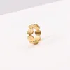 Anéis de cluster moda crisântemo anel feminino titânio banhado 18k ouro petite mão casal jóias