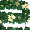 Christmas Decorations 2.7M Christmas LED Rattan Garland Decorative Artificial Flower Pine Tree Ornament Xmas Party Home Fireplace Door Stairs Decor T231012