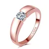 Gota de alta qualidade ouro rosa cheio zircão pedra anéis design superior banda amantes anel diamante para mulher men301g