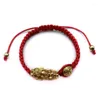 Strand Chinese Style Feng Shui Pi Xiu Bracelet & Bangle Fashion Lucky Red Rope Weaving Charm Bring Wealth Health Jewelry