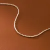 Naszyjniki wiszące Metiseko Super Mini Natural Freshwater Pearl Choker Naszyjnik 925 Srebrny łańcuch 2,3 mm Pearl Naszyjnik Elegancki dla kobiet 231012