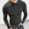 Herren Polos Männer Casual Social Langarm Polo Marke Shirts Bodybuilding Streetwear Slim Fit Kleidung Muscle Design Hemd Ropa Hombre