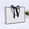 Gift Wrap Creative Design Large Black Border White Kraft Paper Bag With Handle Wedding Party Favor Bowknot Lx01480 Drop Delivery Hom Dhcls