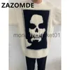 Suéteres masculinos Zazomde suéteres de inverno para homens crânio cabeça padrão suéter moda solta jumper tendência rua hip hop malhas pulôver suéteres j231012