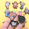 Partihandel 100st PVC Circus Popcorn Tent Elephant Seal Bear Garden Shoe Buckle Boys Girls Accessories For Backpack Charms -knappen