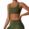 Roupa de yoga sutiãs para mulheres nu apertado tanque superior à prova de choque reunião de alta resistência terno de fitness externo correndo esportes roupa interior