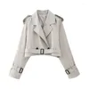 Vestes Femmes Femmes Manches Longues Recadrée Design Trench Veste Chic Lady High Street Casual Manteaux Lâches Top